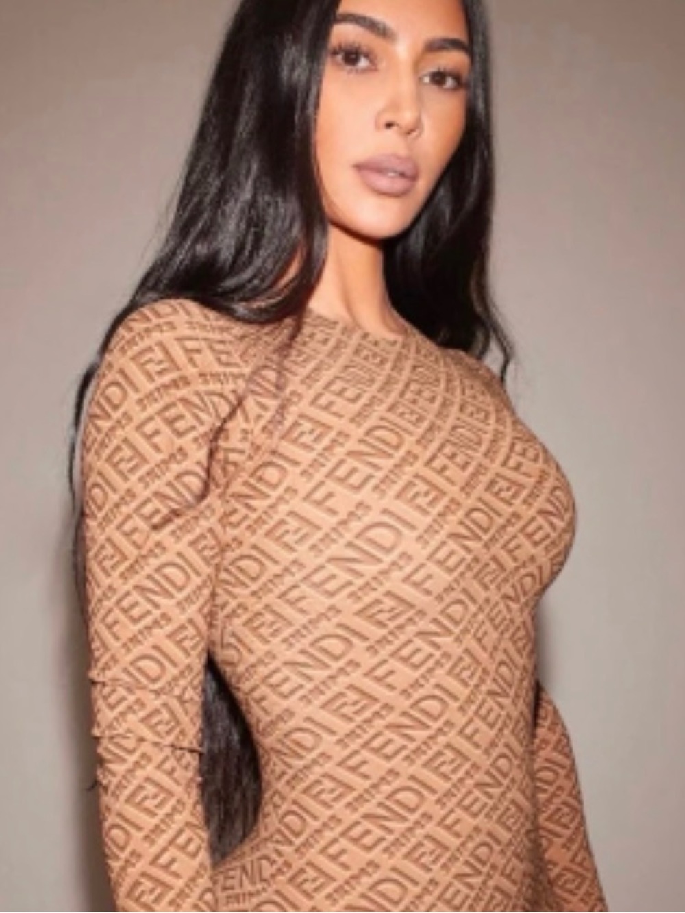 Fendi Skims Logo Long Sleeve Bodysuit
